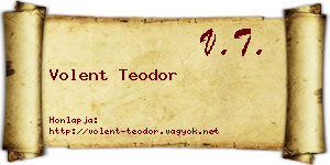 Volent Teodor névjegykártya